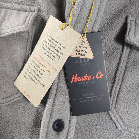 Hawke & Co Outfitters Mens XL Sherpa Fleece Lined Shacket Gray Workwear Winter - Picture 4 of 10